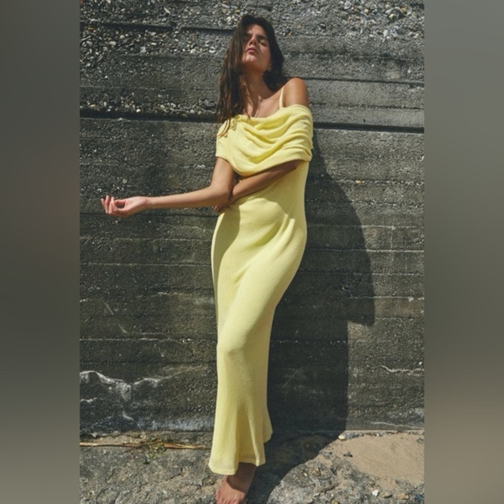 NWT Zara drop shoulder knit maxi dress